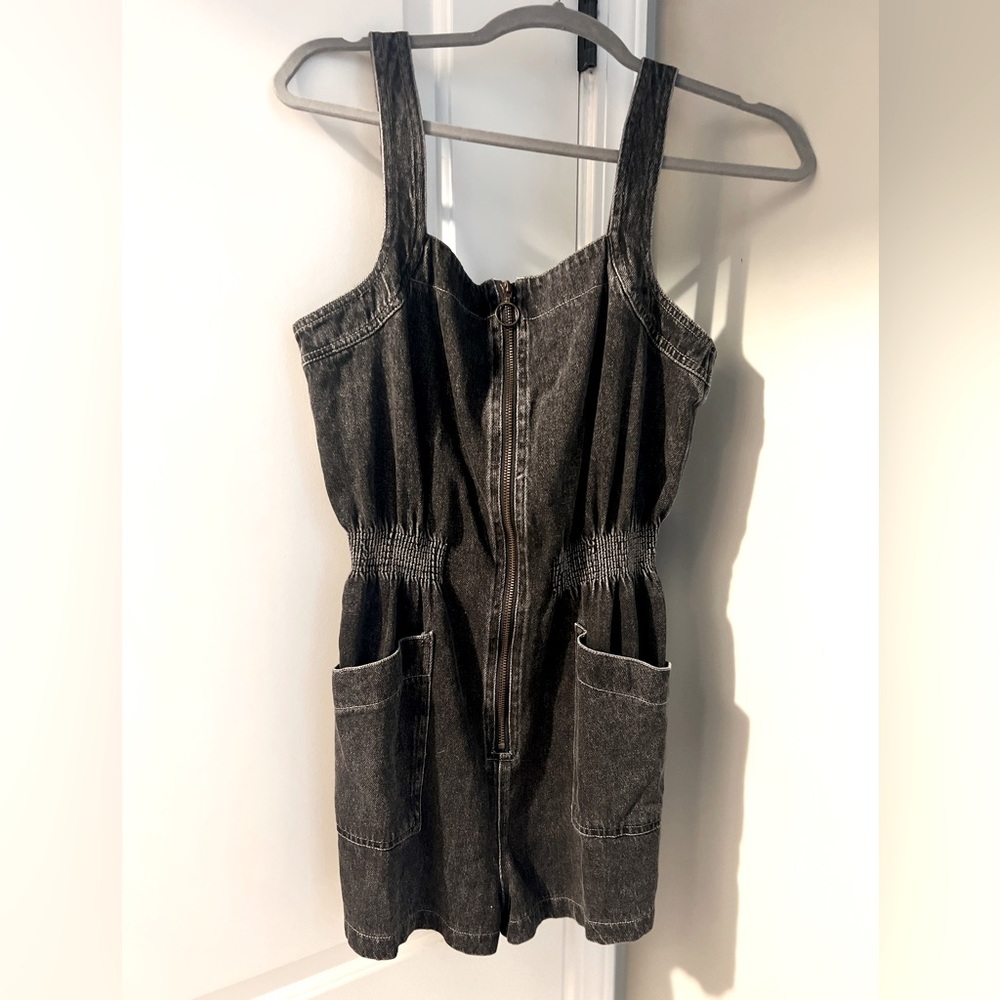 Black Denim Romper